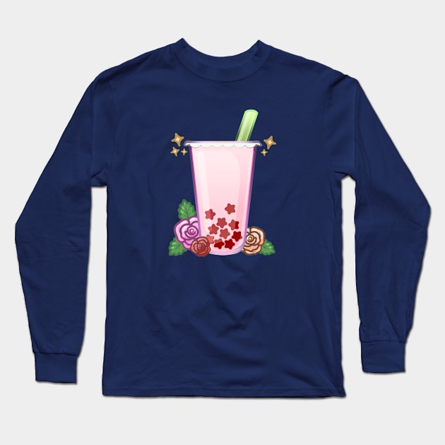 Rose Boba Long Sleeve T-Shirt by Ranefea